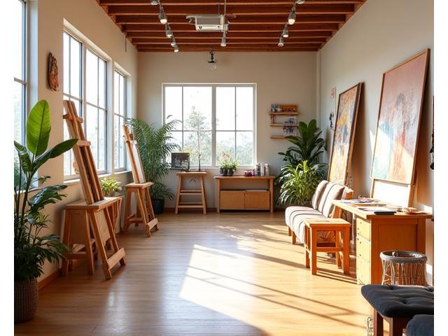 Ambiente del estudio de arte en Bogotá
