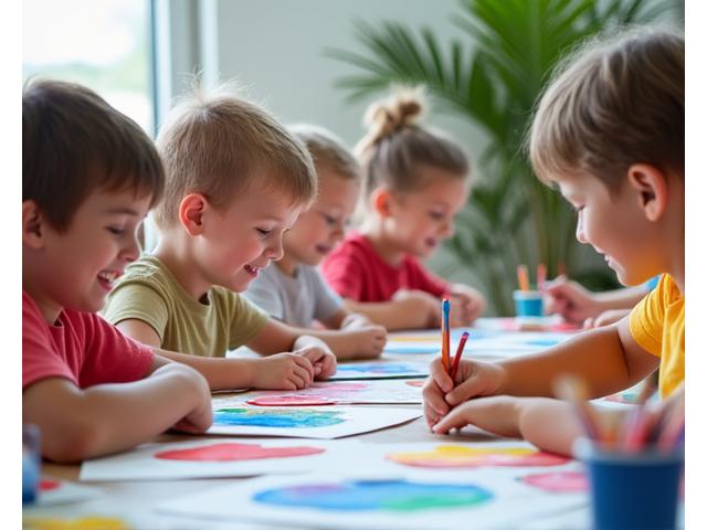 Niños desarrollando creatividad en programas de arte
